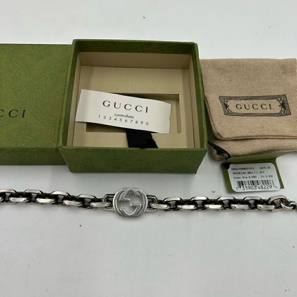 SOLD!!!!!!       Gucci interlocking G bracelet silver made in Italy - Picture 2 of 10